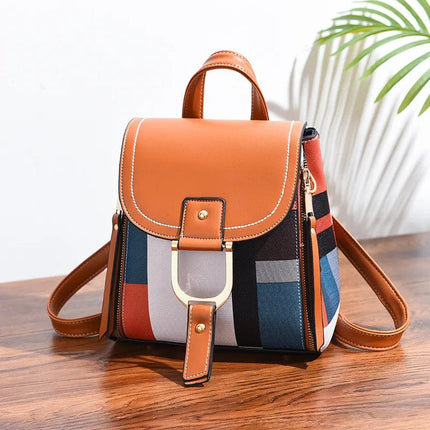 sac-a-dos-compact-urbain-a-motifs-geometriques-et-rabat-camel