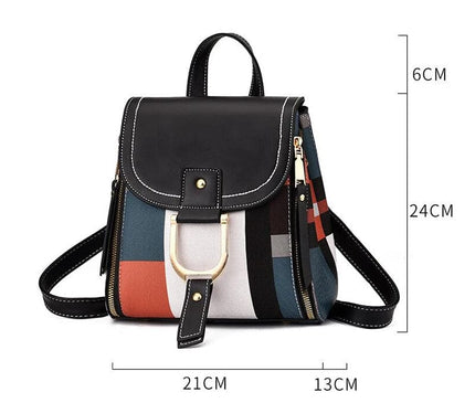 sac-a-dos-compact-urbain-a-motifs-geometriques-et-rabat-camel