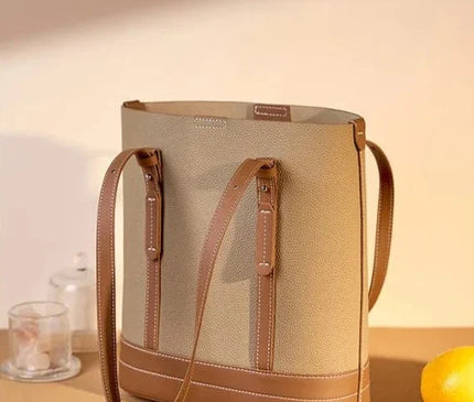 sac-cabas-structure-beige-cuir-marron-poignees-reglables