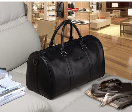 MUNUKI Vintage Crazy Horse Genuine Leather Travel bag  Large Luggage bag men Leather duffle bag Large Weekend Bag Tote Big