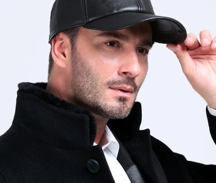 Hot selling gorras hombre snapback 2020 new winter Sheepskin hat genuine leather warm  baseball cap for man caps