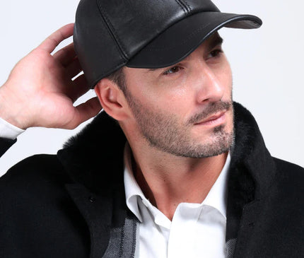 Hot selling gorras hombre snapback 2020 new winter Sheepskin hat genuine leather warm  baseball cap for man caps