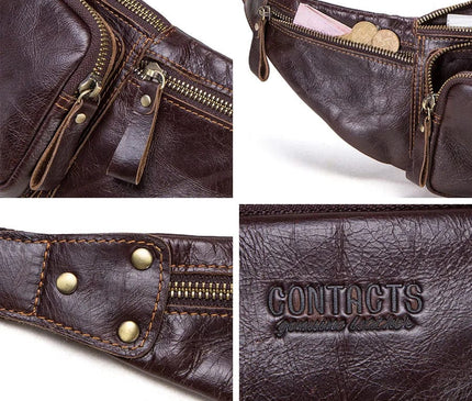 sac-banane-vintage-cuir-brun-sangle-ajustable