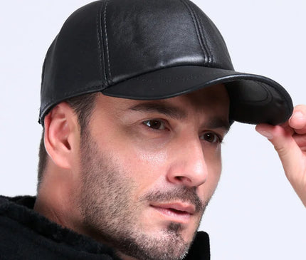 Hot selling gorras hombre snapback 2020 new winter Sheepskin hat genuine leather warm adjustable baseball cap for man caps