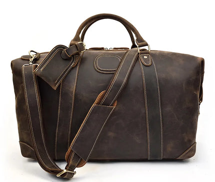 Business Travel Bag Handbag Genuine Leather Male Duffle Bags Airplane Extra Large Luggage Bag On Flights Custom Men Gift Bag