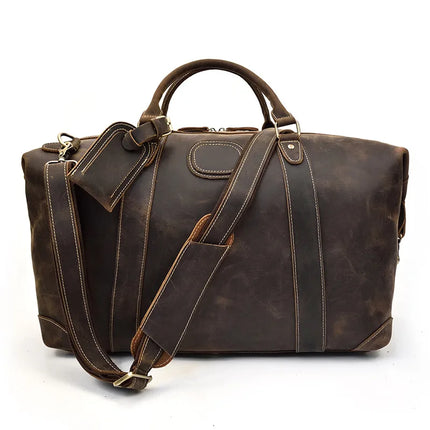 Business Travel Bag Handbag Genuine Leather Male Duffle Bags Airplane Extra Large Luggage Bag On Flights Custom Men Gift Bag