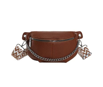 Sac Banane Compact avec Sangle à Motifs Géométriques