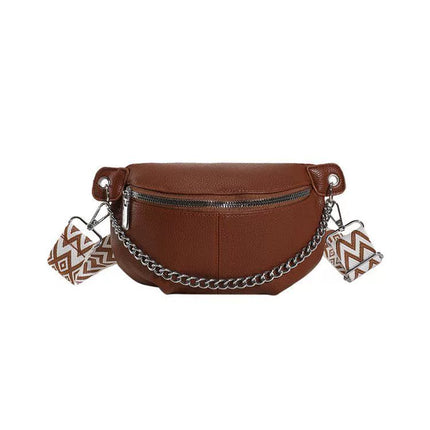 Sac Banane Compact avec Sangle à Motifs Géométriques