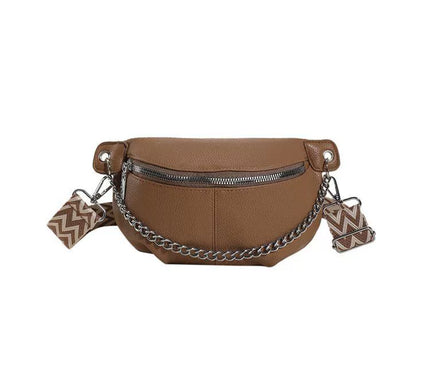 Sac Banane Compact avec Sangle à Motifs Géométriques