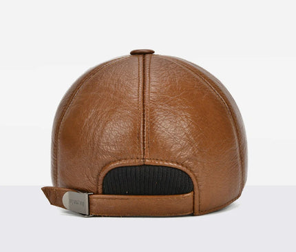 2025 Adjustable Men's Genuine Cowhide Leather Baseball Cap for Fall Winter Outdoor Sports Hat Men Real Cowhide Leather Caps