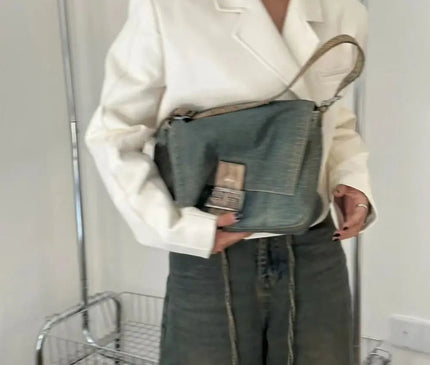 Trendy Cool Female Crossbody Bags For Women Summer New Denim Fashion Shoulder Bag Large Capacity School Messenger Travel Bag