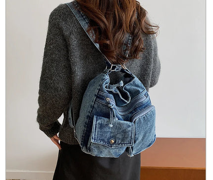 New Fashion Casual Women's Shoulder Bag High Quality Crossbody Bag Denim Fabric Tote Bag Large Capacity Women's Handbags