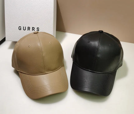 PU baseball cap Washed Plain Baseball Cap Retro Adjustable Dad Hats Gift for Men/Women