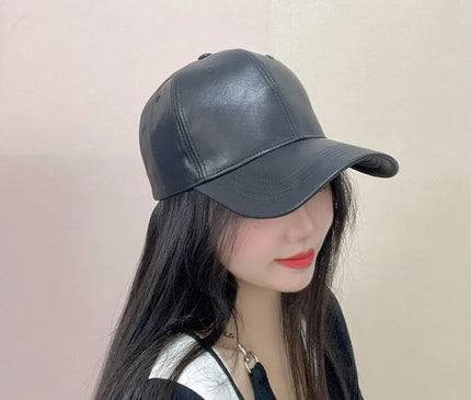 PU baseball cap Washed Plain Baseball Cap Retro Adjustable Dad Hats Gift for Men/Women