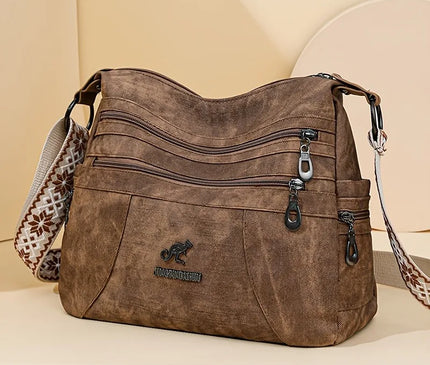 Fashion Denim Fabric Women's Crossbody Bags, Multi-layer Large Capacity Shoulder Bag, Suitable for Commuting Occasions