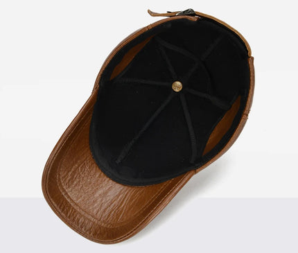 2025 Adjustable Men's Genuine Cowhide Leather Baseball Cap for Fall Winter Outdoor Sports Hat Men Real Cowhide Leather Caps