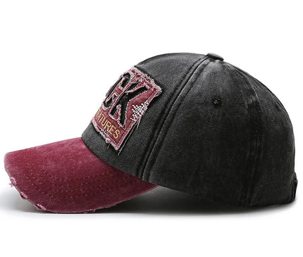 Korean Version Washed Letters Spring and Autumn Men's and Women's Fashion Shabby Denim Baseball Cap Sunhat Official Website