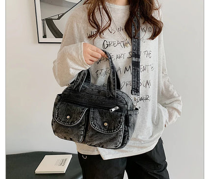 Fashion Casual Women's Crossbody Bag High Quality Denim Shoulder Bag Large Capacity Tote Bag Multi Functional Women‘s Handbags