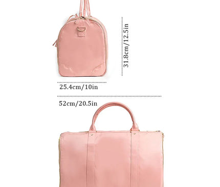 Vintage Leather Duffel Bag Travel Luggage Bag with Shoe Compartment Portable Duffle Bag Waterproof Travel Tote for Men/Women