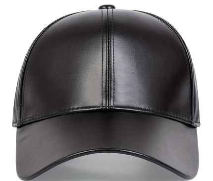 Fashion Men PU Solid Leather Baseball Cap Autumn Winter warm leather Cap Hip Hop Snapback Hat Outdoor Sports Casual Caps Dad Hat