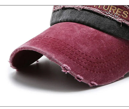 Korean Version Washed Letters Spring and Autumn Men's and Women's Fashion Shabby Denim Baseball Cap Sunhat Official Website