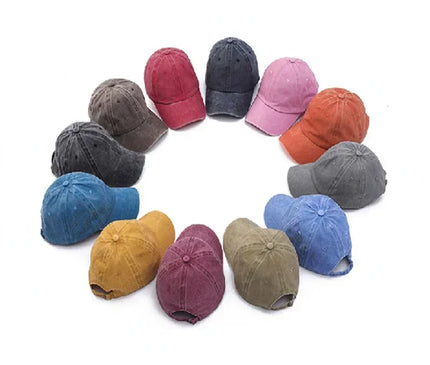 Solid Washed Denim Baseball Cap Vintage Unisex Cotton Sport Hat Outdoor Soft Top Breathable Versatile Sunshade Caps Women Men