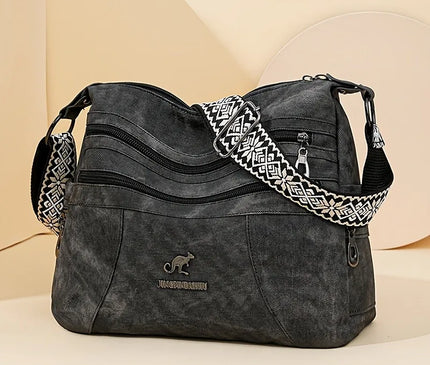 Fashion Denim Fabric Women's Crossbody Bags, Multi-layer Large Capacity Shoulder Bag, Suitable for Commuting Occasions
