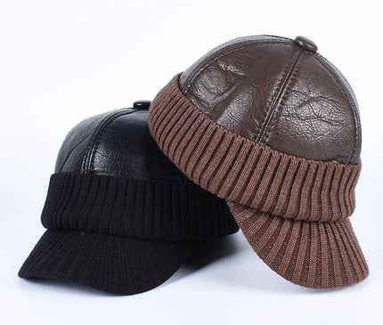 Winter Cap Man Russian Earflap Hat Autumn 2025 Ushanka Outdoor Warm Thick Fleece Lined Dad Hat Knitted Leather Baseball Caps