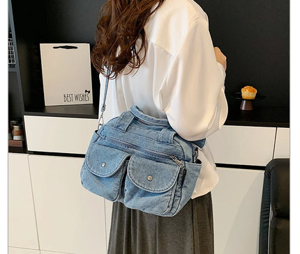 Fashion Casual Women's Crossbody Bag High Quality Denim Shoulder Bag Large Capacity Tote Bag Multi Functional Women‘s Handbags