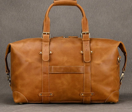 Business Travel Bag Handbag Genuine Leather Male Duffle Bags Airplane Extra Large Luggage Bag On Flights Custom Men Gift Bag