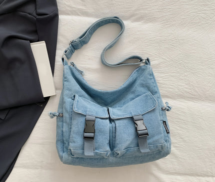 Denim Bag Women's New Trendy Fashion Class Commuting Bag Shoulder Bag Large Capacity Crossbody Bag
