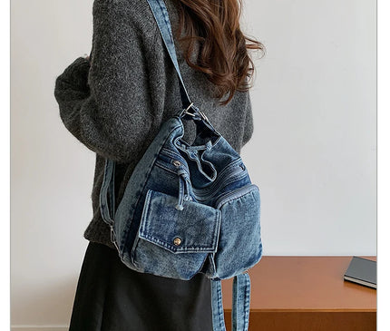 New Fashion Casual Women's Shoulder Bag High Quality Crossbody Bag Denim Fabric Tote Bag Large Capacity Women's Handbags