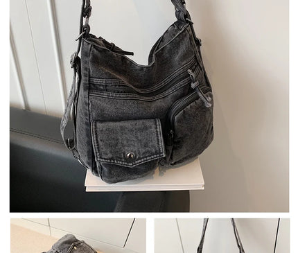 New Fashion Casual Women's Shoulder Bag High Quality Crossbody Bag Denim Fabric Tote Bag Large Capacity Women's Handbags