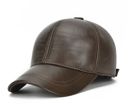 2025 Adjustable Men's Genuine Cowhide Leather Baseball Cap for Fall Winter Outdoor Sports Hat Men Real Cowhide Leather Caps