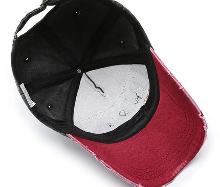 Korean Version Washed Letters Spring and Autumn Men's and Women's Fashion Shabby Denim Baseball Cap Sunhat Official Website