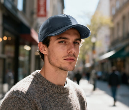 FEINION Men's Adjustable Baseball Cap Winter Driving Hunting Fishing Hat Genuine Leather Ivy Fashion Beret Flat Cap.