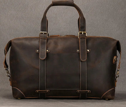 Business Travel Bag Handbag Genuine Leather Male Duffle Bags Airplane Extra Large Luggage Bag On Flights Custom Men Gift Bag