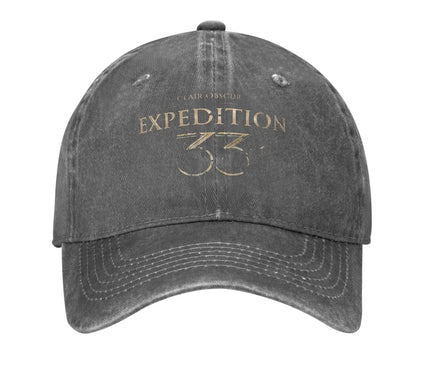 Unisex Clair Obscur: Expedition 33 Video game Logo Printed Hat Vintage Distressed Denim  Baseball Cap Adjustable