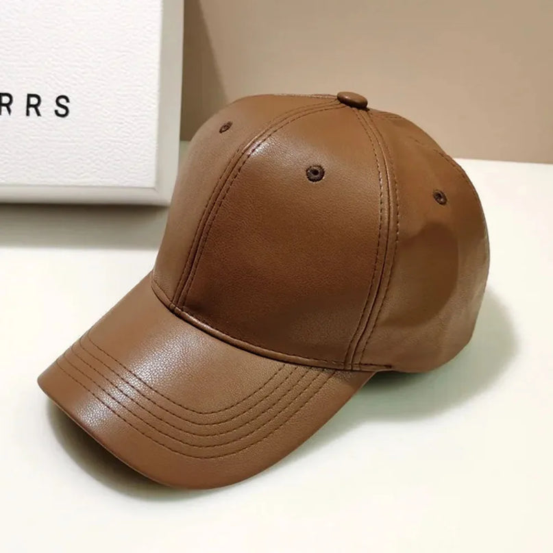 PU baseball cap Washed Plain Baseball Cap Retro Adjustable Dad Hats Gift for Men/Women