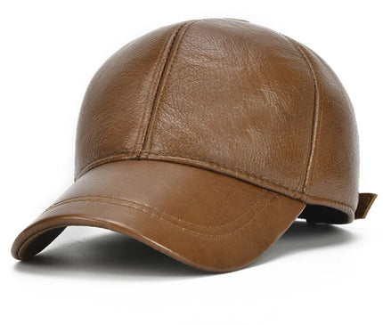2025 Adjustable Men's Genuine Cowhide Leather Baseball Cap for Fall Winter Outdoor Sports Hat Men Real Cowhide Leather Caps