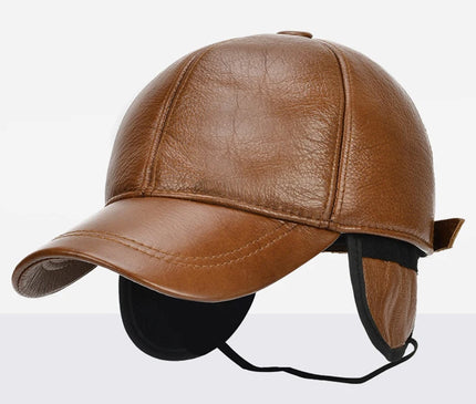 2025 Adjustable Men's Genuine Cowhide Leather Baseball Cap for Fall Winter Outdoor Sports Hat Men Real Cowhide Leather Caps