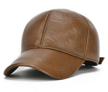 2025 Adjustable Men's Genuine Cowhide Leather Baseball Cap for Fall Winter Outdoor Sports Hat Men Real Cowhide Leather Caps