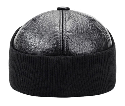 Fashion PU Leather Baseball Cap For Winter Thick Warm Ear Protection Skiing Hat Dad Cap Gorras