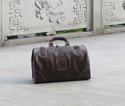 MUNUKI Vintage Crazy Horse Genuine Leather Travel bag  Large Luggage bag men Leather duffle bag Large Weekend Bag Tote Big
