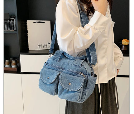 Fashion Casual Women's Crossbody Bag High Quality Denim Shoulder Bag Large Capacity Tote Bag Multi Functional Women‘s Handbags
