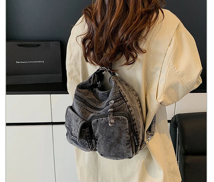 New Fashion Casual Women's Shoulder Bag High Quality Crossbody Bag Denim Fabric Tote Bag Large Capacity Women's Handbags