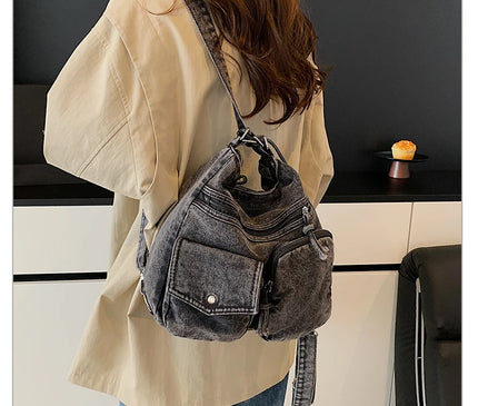 New Fashion Casual Women's Shoulder Bag High Quality Crossbody Bag Denim Fabric Tote Bag Large Capacity Women's Handbags