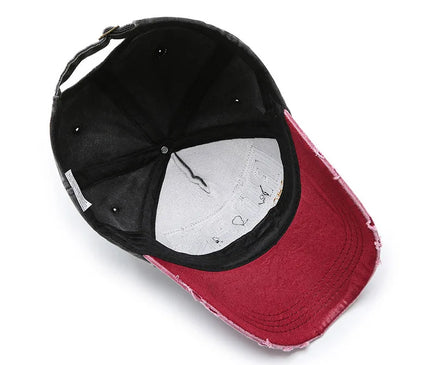 Korean Version Washed Letters Spring and Autumn Men's and Women's Fashion Shabby Denim Baseball Cap Sunhat Official Website