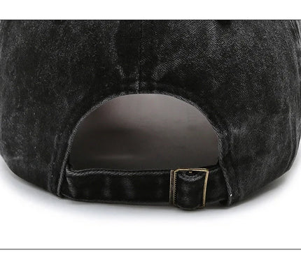 Korean Version Washed Letters Spring and Autumn Men's and Women's Fashion Shabby Denim Baseball Cap Sunhat Official Website