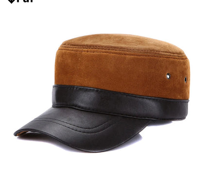 2025 Unisex Real Sheepskin Leather Caps Casual Real Natural Sheep Skin Leather Baseball Hats New Fashion Fall Winter Leather Hat
